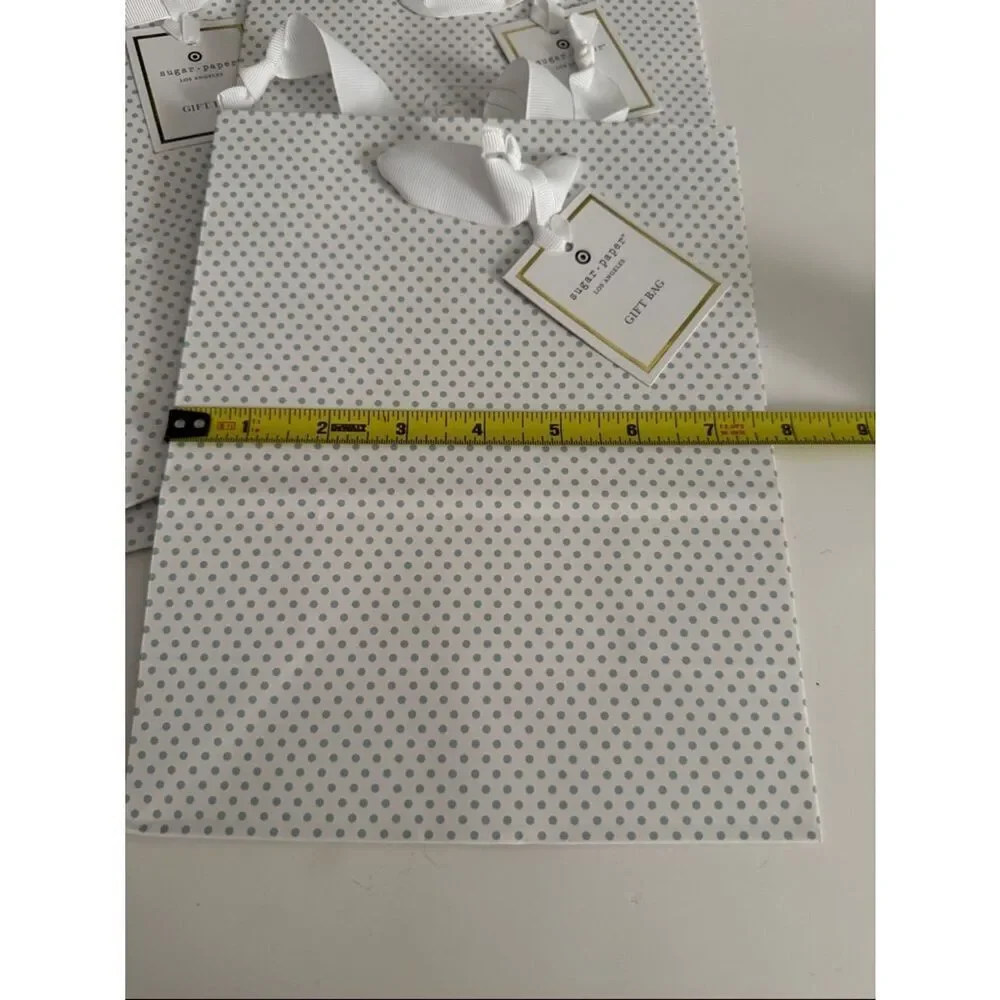 Sugar paper Elegant  Polka Dot Gift Bags with Satin Handles - Set of 4 NWT